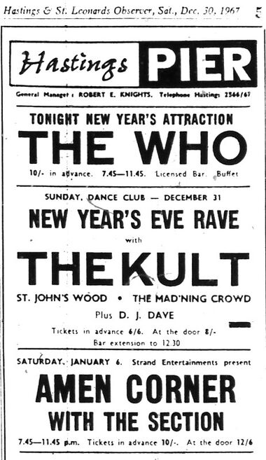 December 30, 1967 Hastings Pier Ballroom, Hastings, ENG